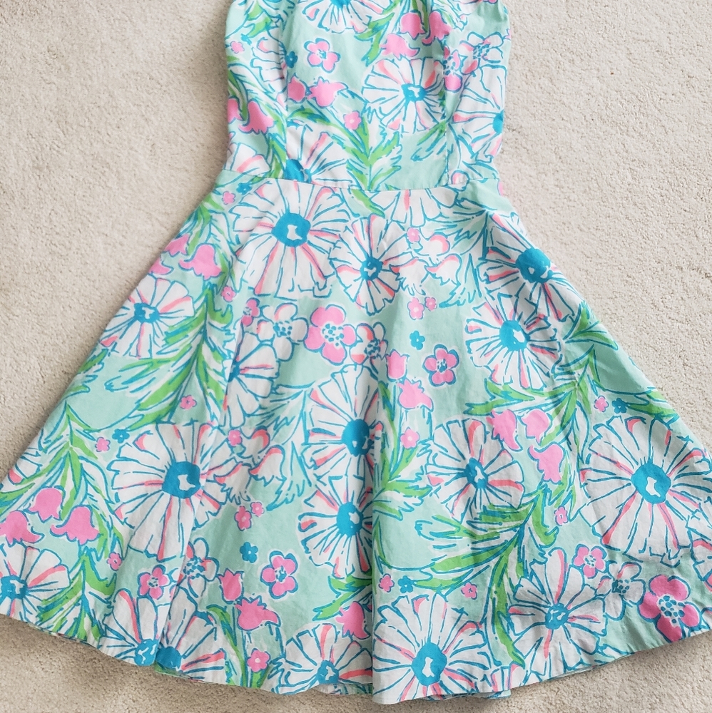 Lilly Pulitzer Zo Dress in Sandbar Blu Splish Splash sz2 - Picture 11 of 13